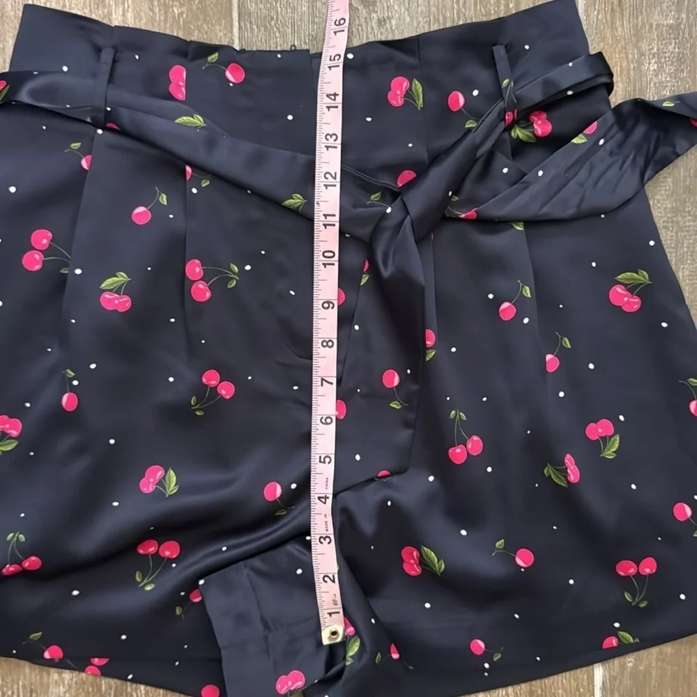 MILLY Women's Cherry Satin Paperbag Shorts
